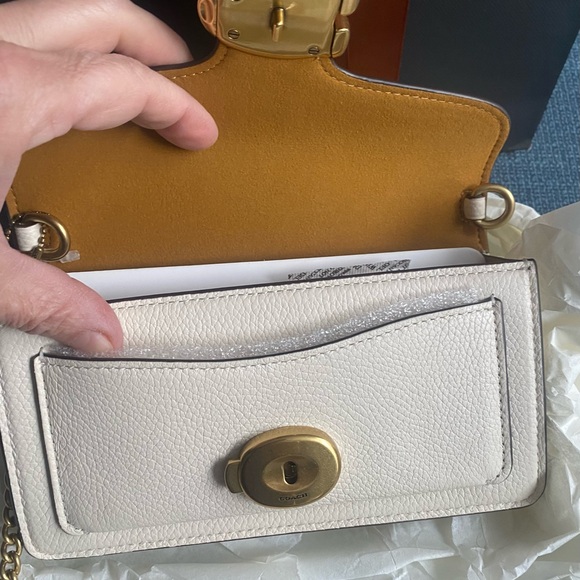 SOLD!!  Coach Cream Gold Crossbody Bag with Structured Design - Picture 6 of 12